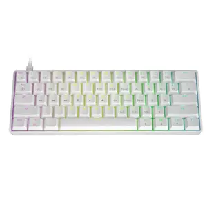 Teclado Gamer Mecânico Skyloong GK61 RGB Switch Gateron Yellow Branco