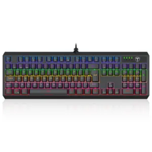 Teclado Gamer Mecânico T-Dagger Axis Rainbow Switch Brown Dust-Proof Preto T-TGK329-BR Teclado Gamer Mecânico T-Dagger Axis Rainbow Switch Brown Dust-Proof Preto T-TGK329-BR