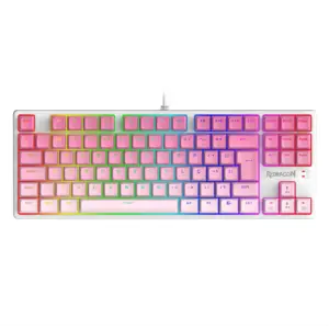 Teclado Gamer Mecânico Redragon Daksa RGB Switch Brown Branco e Rosa K576GP-RGB Teclado Gamer Mecânico Redragon Daksa RGB Switch Brown Branco e Rosa K576GP-RGB