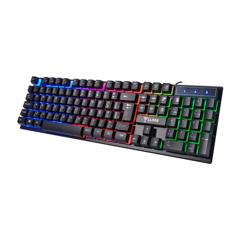 Teclado Gamer Membrana Clanm Jungle Preto CL-TJ8313