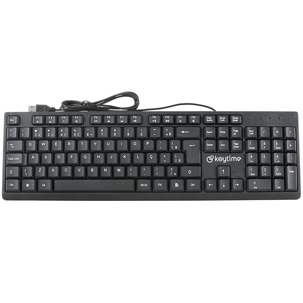 Teclado Membrana Keytime Office Typeflow USB 2.0 ABNT2 Preto