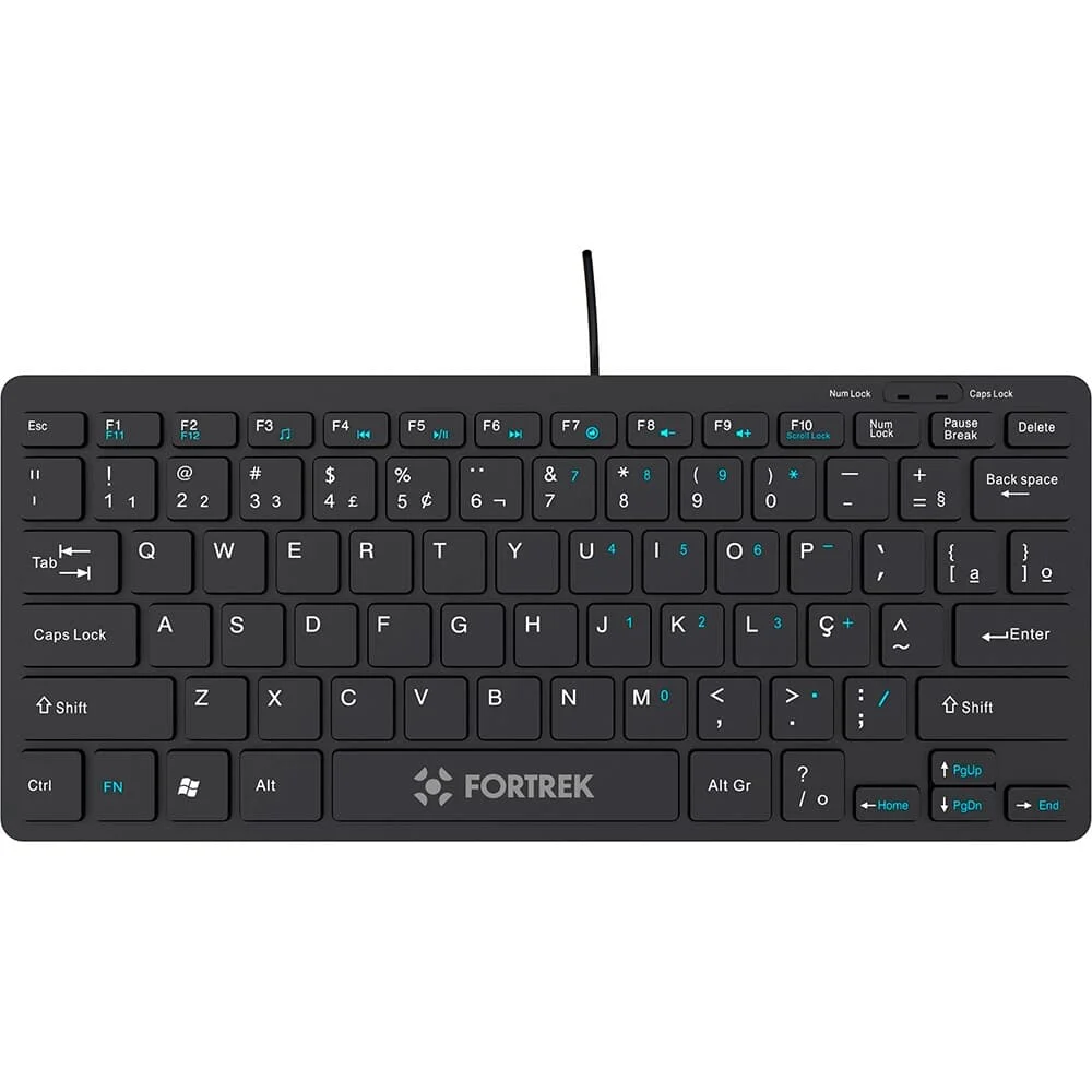 Teclado Mini Fortrek Office USB 2.0 ABNT2 Plug & Play Preto K13