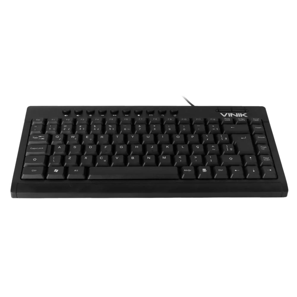 Teclado Mini Vinik 65% Escritório/Gamer 10 Teclas de Atalho Multimídia Design Slim Ergonômico Resistente a Derramamento Cabo 1.8m