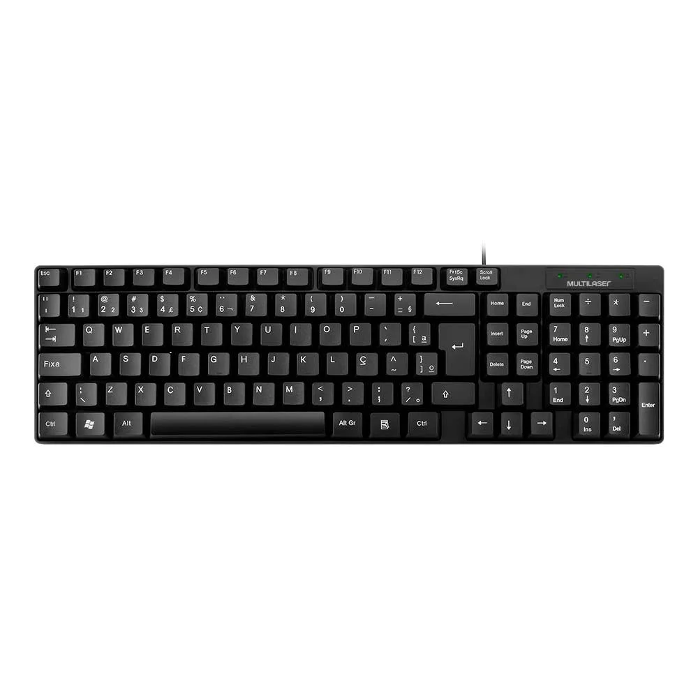 Teclado Multi Slim Resistente à Água ABNT2 Preto TC193