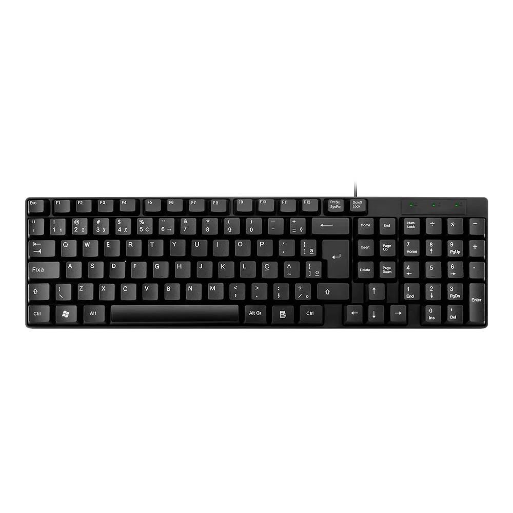 Teclado Multi USB ABNT2 Cabo 120cm Resistente à Água Preto TC193BU