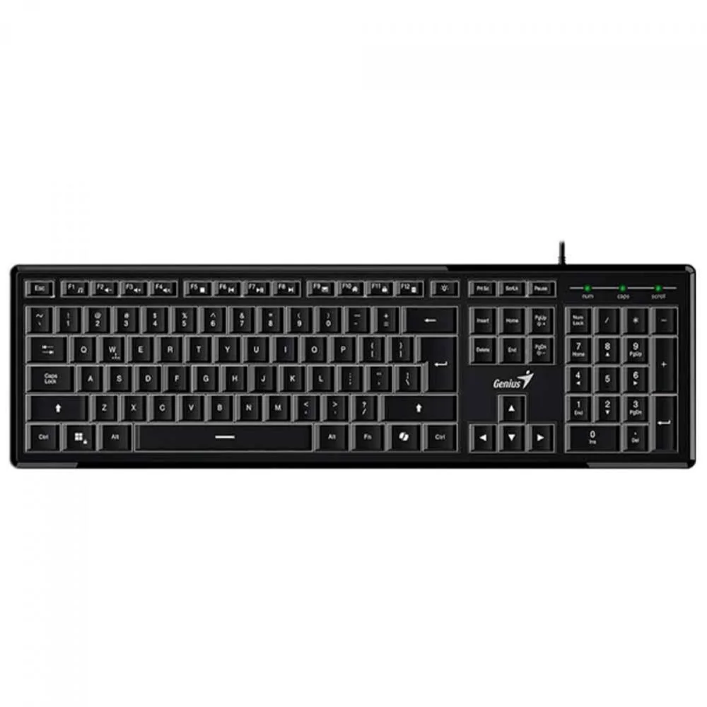 Teclado Multimídia Genius Slimstar 820 Preto ABNT2