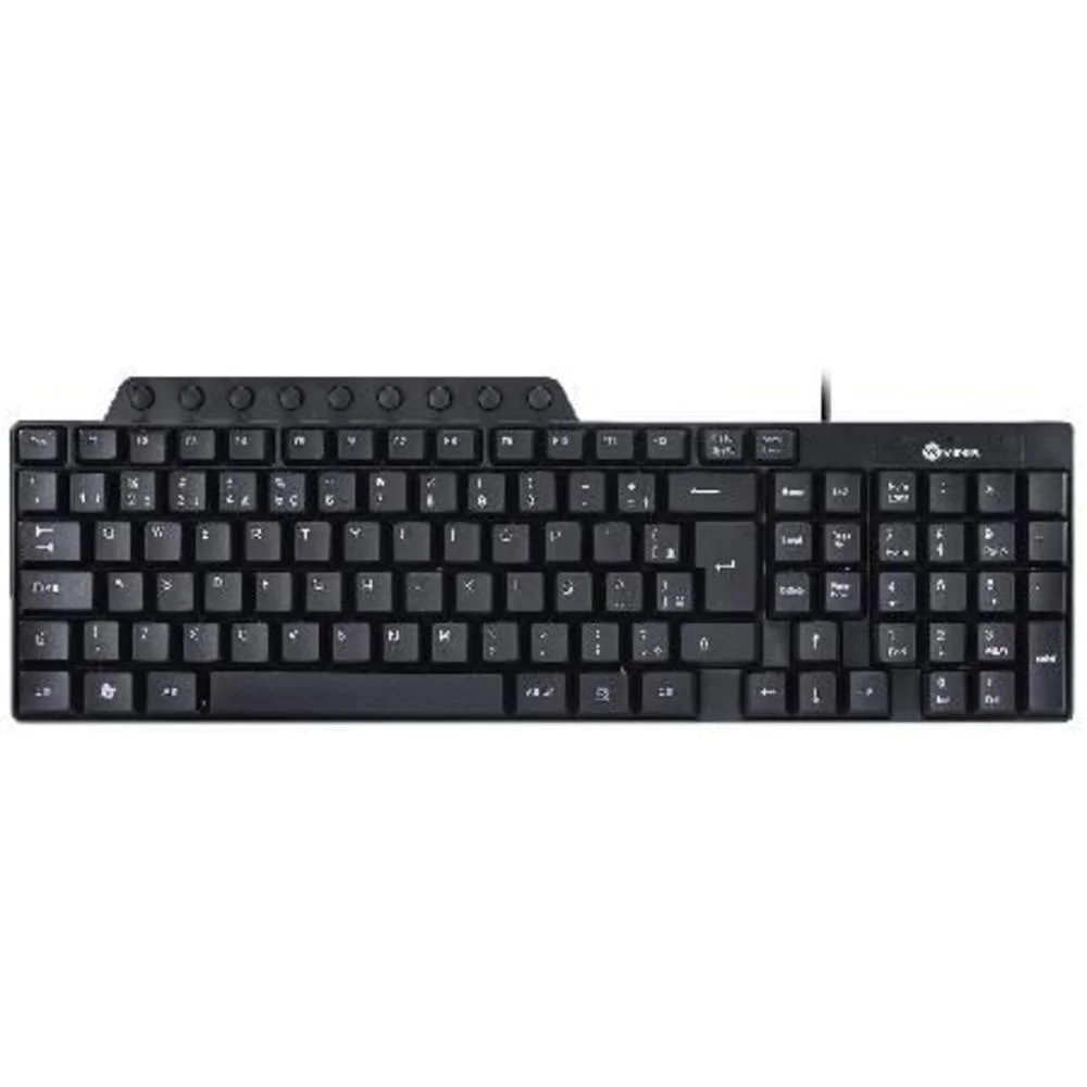 Teclado Multimídia Vinik Dynamic USB 115 Teclas ABNT2 Resistente à Água 1.8m Preto DT115