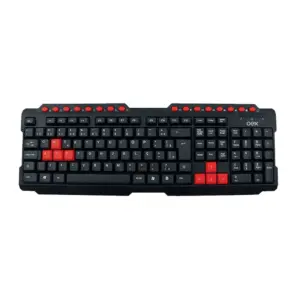 Teclado Gamer OEX Action ABNT2 Preto e Vermelho TC200 Teclado Gamer OEX Action ABNT2 Preto e Vermelho TC200