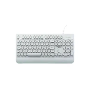 Teclado OEX POP IN USB ABNT2 Apoio para Digitação Teclas Arredondadas Branco TC401