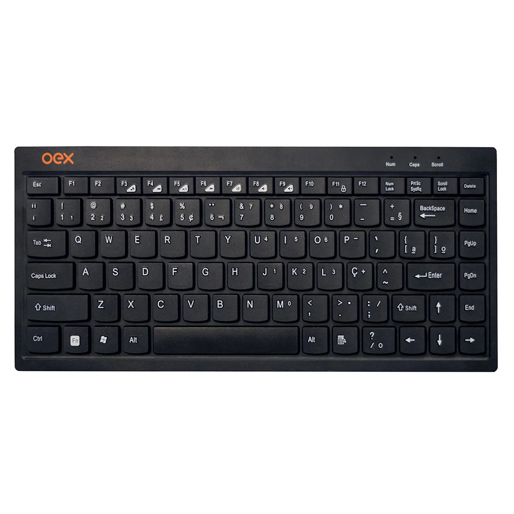 Teclado OEX Mini Flat ABNT2 USB Preto TC301