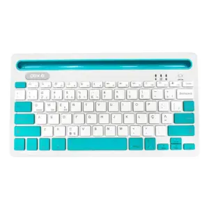 Teclado Bluetooth OEX Cinza e Azul TC502 Teclado Bluetooth OEX Cinza e Azul TC502