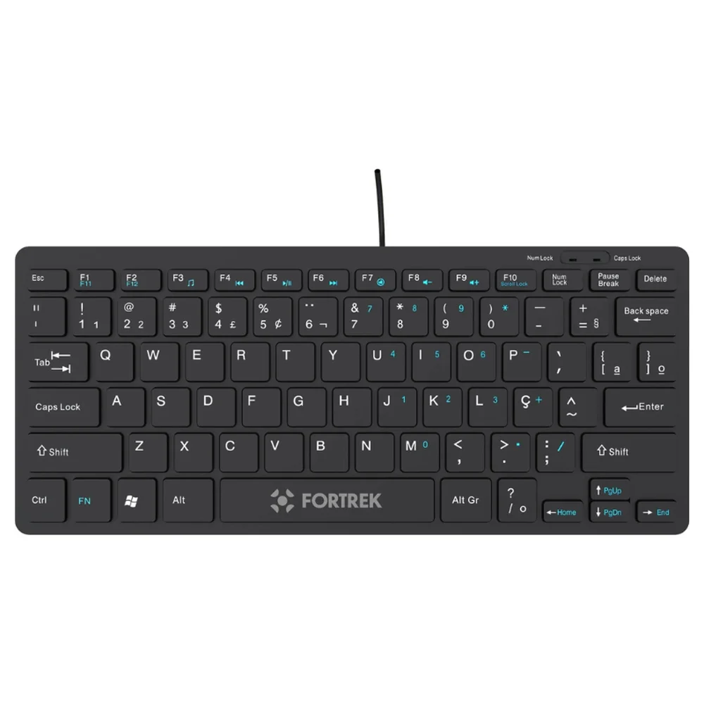 Teclado USB Fortrek Office Mini K13 ABNT2 Preto K13