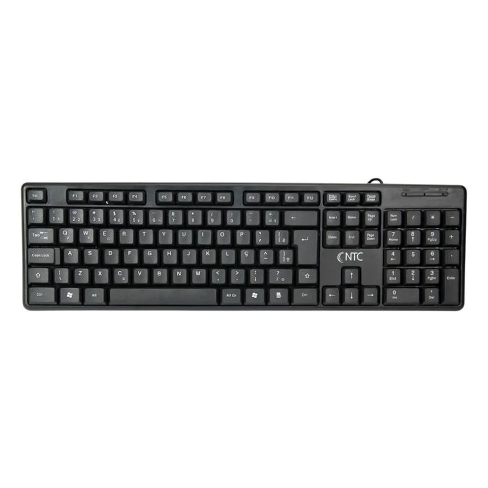 Teclado Membrana NTC Office Basic Com Fio ABNT2 Preto
