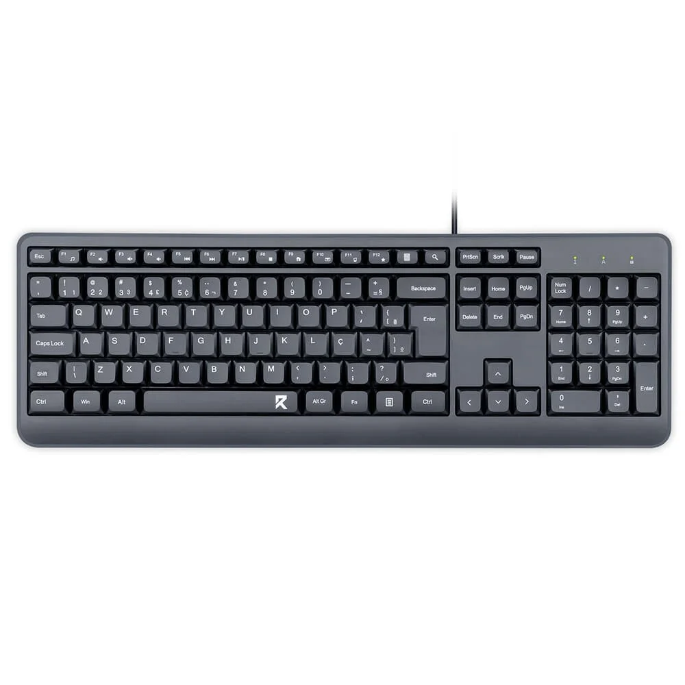 Teclado Membrana Redragon Office Full-Size ABNT2 Preto BK-7092