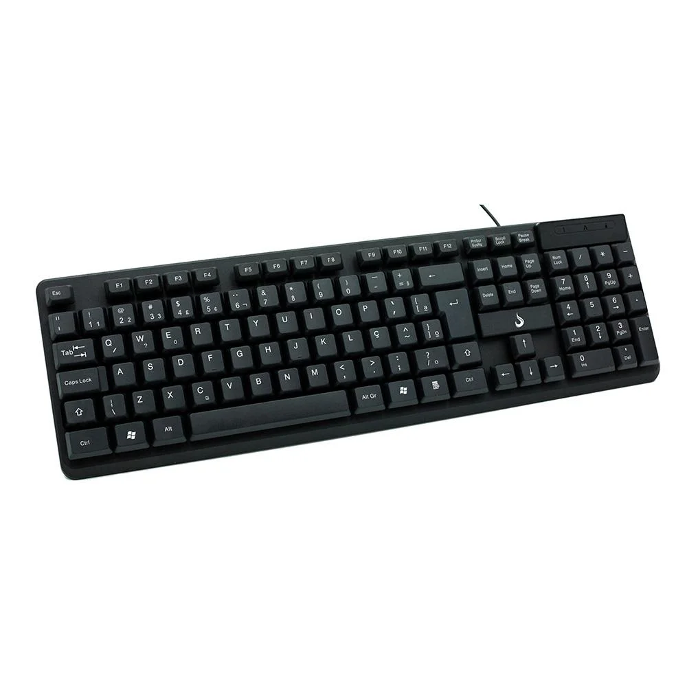 Teclado Rise Mode Office USB ABNT com Teclado Numérico Preto RM-TC-01-FB
