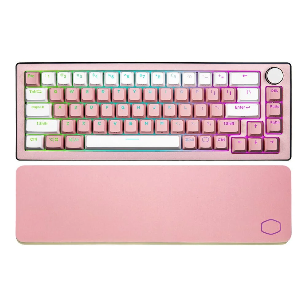Teclado Mecânico Cooler Master CK721 Sem Fio 65% RGB Switch Blue USB Rosa Sakura