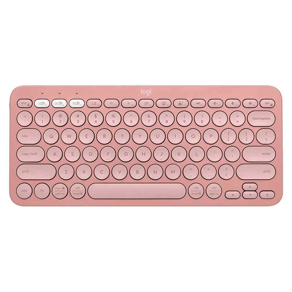 Teclado Sem Fio Logitech Pebble Keys 2 K380s Bluetooth/USB Rosa 920-011791