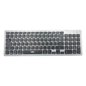 Teclado Sem Fio OEX Prime Bluetooth ABNT2 Preto e Prata TC504 Teclado Sem Fio OEX Prime Bluetooth ABNT2 Preto e Prata TC504