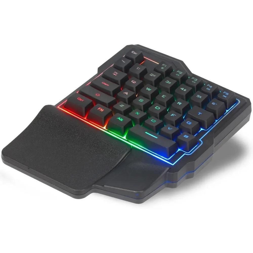 Teclado Semi-Mecânico FY Gamer LED RGB Anti-Ghosting Anti-Respingo ABNT2