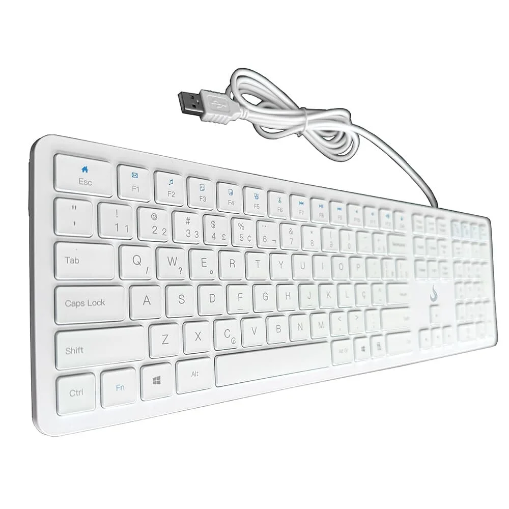 Teclado Slim Rise Mode USB 2.0 ABNT2 Branco RM-TS-FW