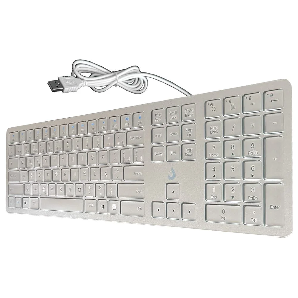 Teclado Slim Rise Mode USB Prata RM-TS-FS