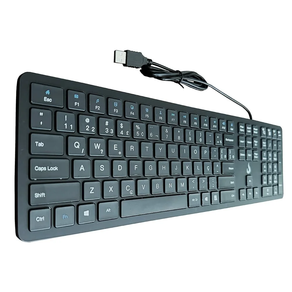 Teclado Slim Rise Mode USB Preto RM-TS-FB