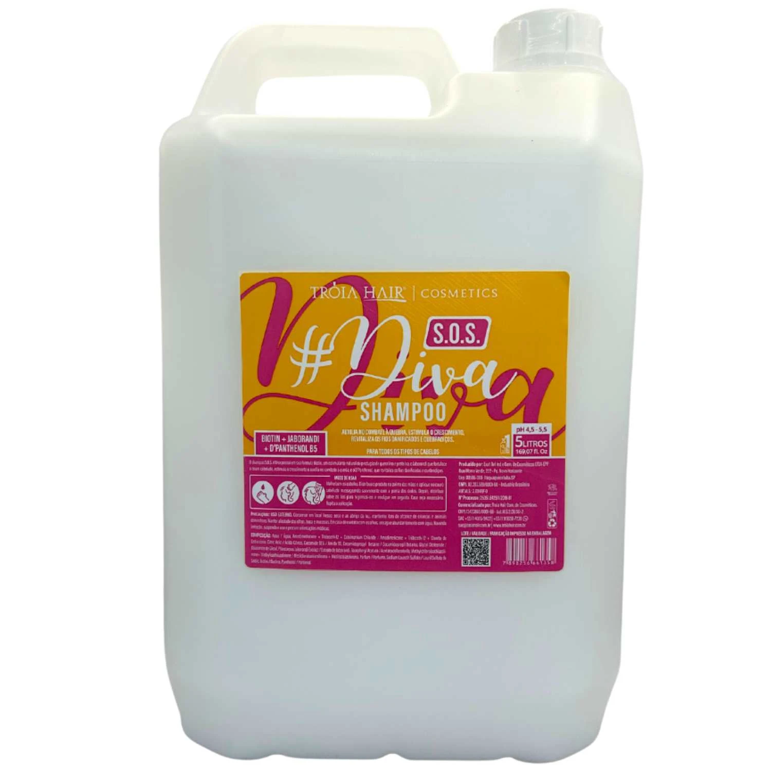 Shampoo Tróia Hair Cosmetics S.O.S Diva 5L