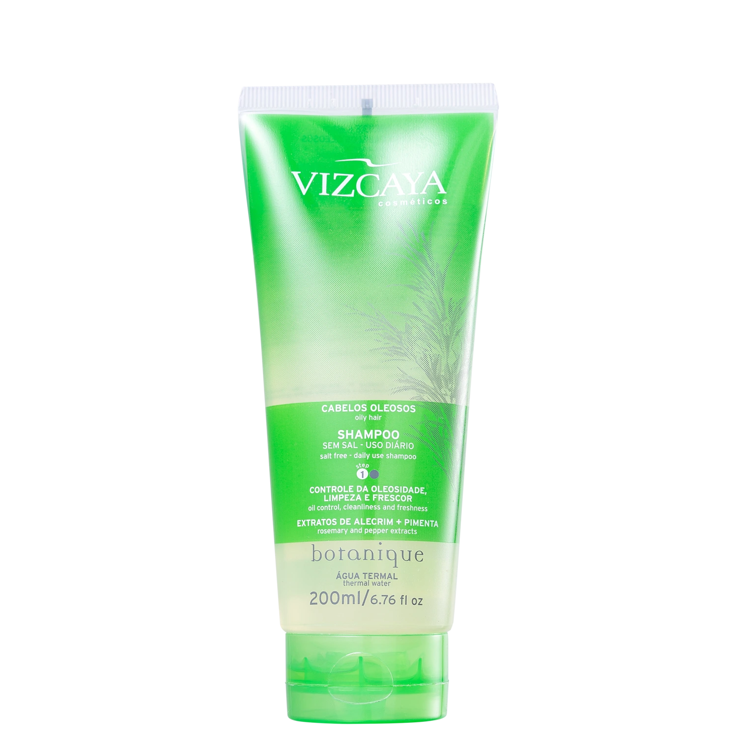 Shampoo sem Sal Vizcaya Botanique para Cabelos Oleosos 200ml