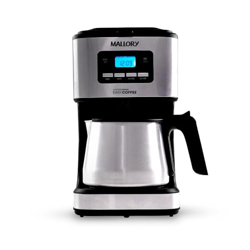 Cafeteira Elétrica Mallory Easy Coffee – Programável, Jarra Inox, 32 Xícaras, Filtro Reutilizável - 127V