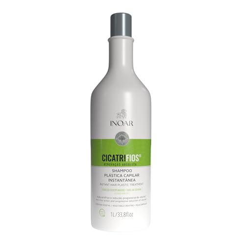 Inoar, Cicatrifios, Shampoo Reconstrutor, Hidratação Profunda e Redução de Volume, Pantenol, Creatina Vegetal e Rejucomplex®, Vegano – Para Cabelos Danificados ou Quebradiços, 1L