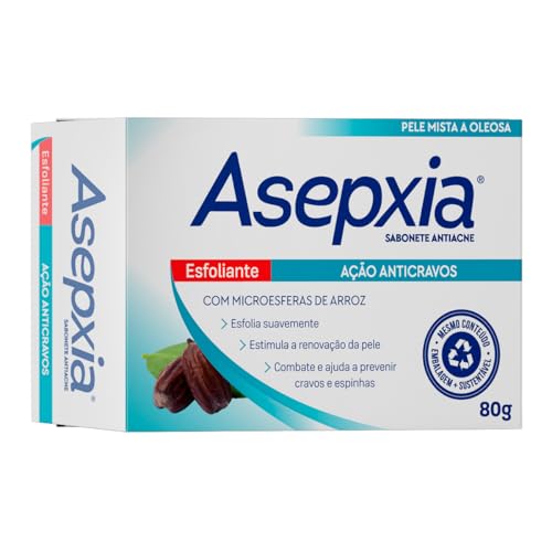 Asepxia Sabonete Facial Esfoliante 80g - Ácido Salicílico 2% e Antioleosidade