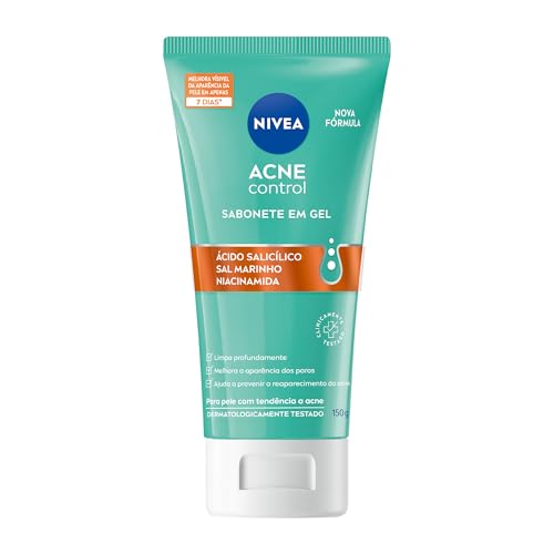 NIVEA Sabonete Facial em Gel Acne Control 150g - Controla a oleosidade, ajuda a desobstruir os poros, remove células mortas, reduzir a vermelhidão da acne e promove sensação de pele hidratada