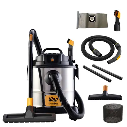 Aspirador de Pó e Água Wap GTW Inox 20 1600W 20L Preto e Amarelo 110V