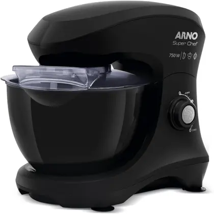 Batedeira Planetária Arno SuperChef 750W 5L Preta 127V