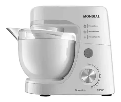 Batedeira Planetária Mondial 500W Branca 127V BP-03W
