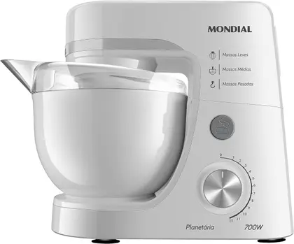 Batedeira Planetária Mondial 700W 12 Velocidades Branca