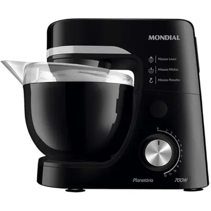 Batedeira Planetária Mondial 700W 4.5L Preta 220V BP-03-B