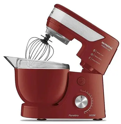 Batedeira Planetária Mondial Ultra Turbo 500W Vermelha 220V