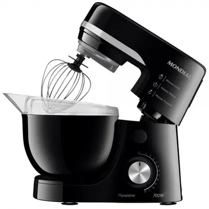 Batedeira Planetária Mondial Ultra Turbo Luxx 700W Preta 127V