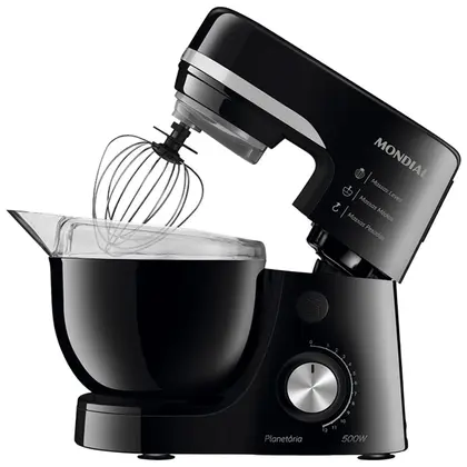Batedeira Planetária Mondial 500W 4.5L Preta 220V BP-03-B