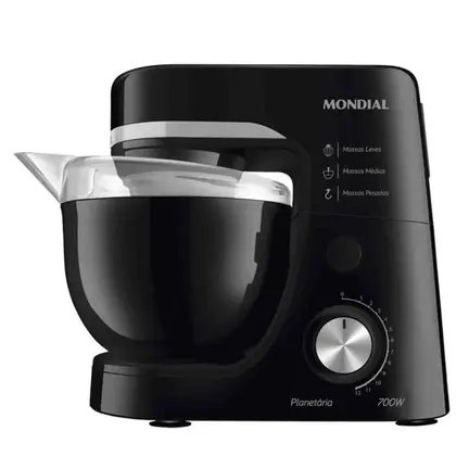 Batedeira Planetária Mondial 700W 3 Batedores Preta BP-03