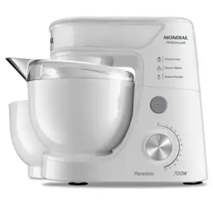 Batedeira Planetária Mondial 700W Branco/Inox BP-01P-W Batedeira Planetária Mondial 700W Branco/Inox BP-01P-W