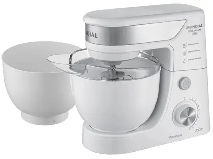 Batedeira Planetária Mondial Premium 700W 12 Velocidades Branco/Inox