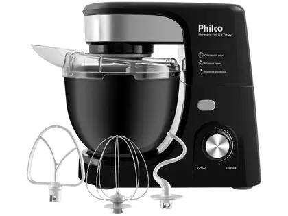 Batedeira Planetária Philco Turbo 775W 4L 12 Velocidades Preta PBP775P