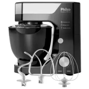 Batedeira Planetária Philco 800W 5L 12 Velocidades Preta PBP90A Batedeira Planetária Philco 800W 5L 12 Velocidades Preta PBP90A