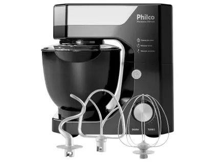 Batedeira Planetária Philco 800W 5L 12 Velocidades Preta PBP90A