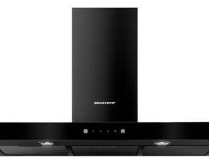 Coifa de Parede Brastemp Vidro Touch 90cm Black Inox 220V Coifa de Parede Brastemp Vidro Touch 90cm Black Inox 220V