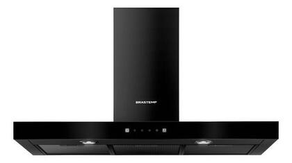 Coifa de Parede Brastemp Vidro Touch 90cm Black Inox 220V