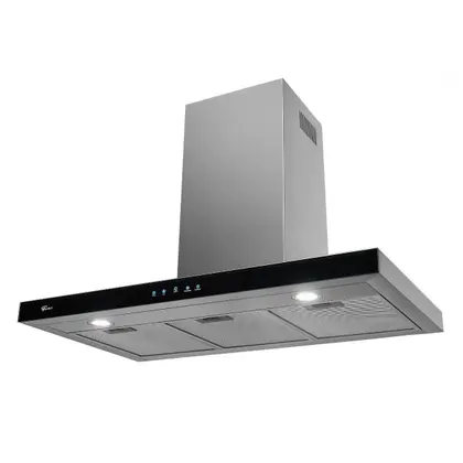 Coifa de Parede Fischer Infinity Vidro Digital Touch 90cm Preto Inox 220V