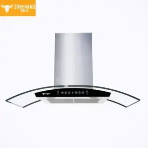 Coifa de Parede SoberanoGrill Exaustor Vidro Curvo com Painel Touch e Sensor de Movimento